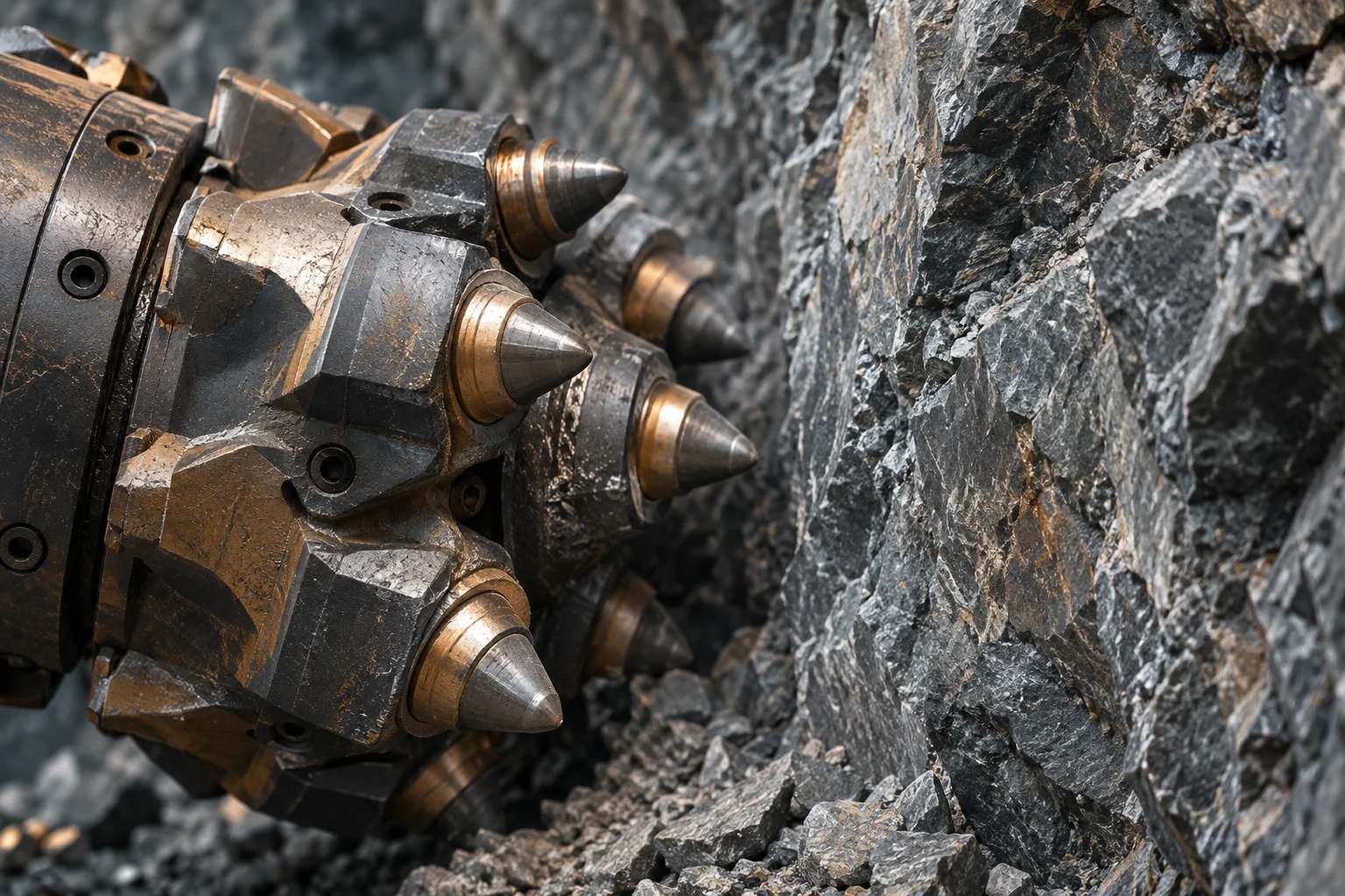 AI-generated illustrative mining scene, not a photograph of this project